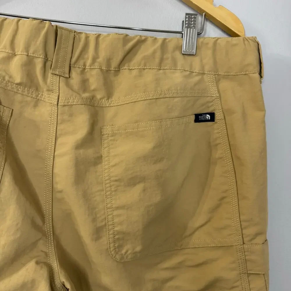The North Face Mens Cargo Nylon Shorts Outdoor Hiking Belted Men's 36 Tan